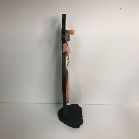 vintage hand made folk art wooden cut out halloween black cat decoration 15.5 in - Picture 2 of 9